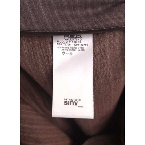 Red Valentino Striped Wool Three Quarter Pants Size 42 US 6 Brown Womens $325 - Picture 8 of 9